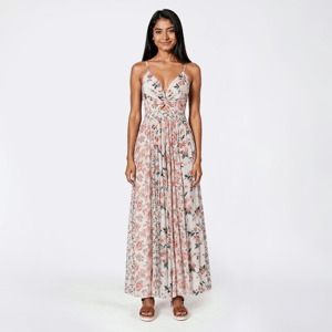 Juniors Angie Twist Front Key Hole Floral Maxi Dress